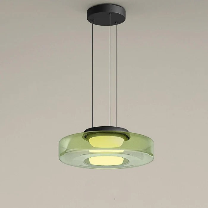 Hanglamp in glas met Bauhaus inspiratie voor eettafel en woonkamer, verstelbare verlichting, warm wit licht 1