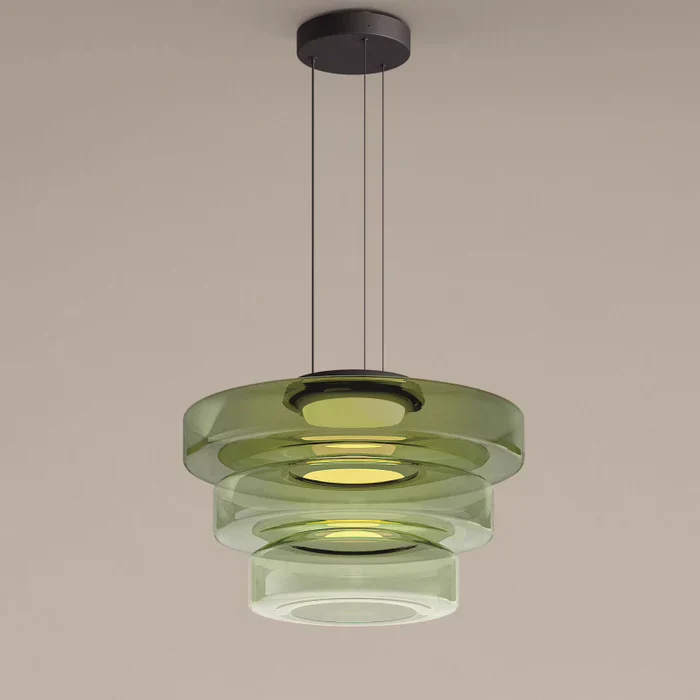 Hanglamp in glas met Bauhaus inspiratie voor eettafel en woonkamer, verstelbare verlichting, warm wit licht 7
