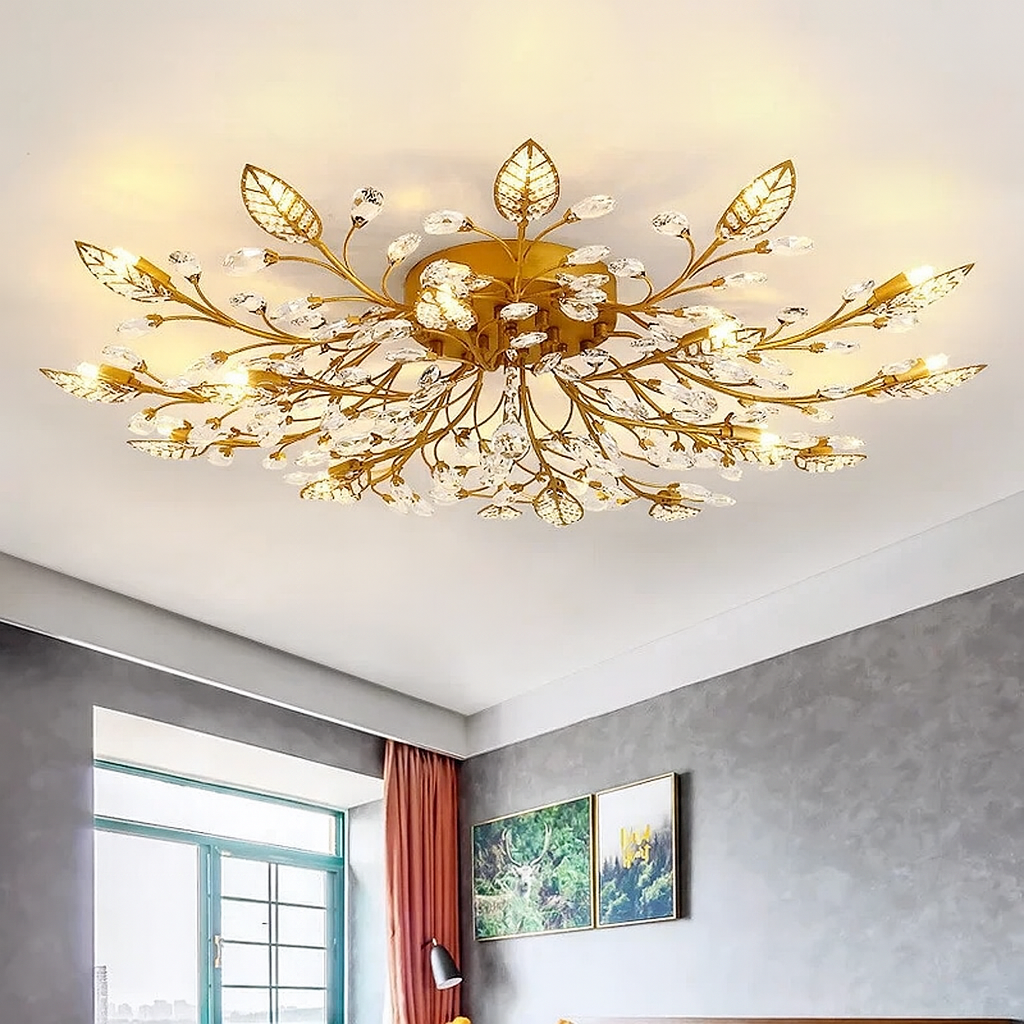 Kristal Plafondlamp met LED Verlichting – Luxe Plafonniere voor Slaapkamer en Woonkamer, Ø 90cm 1