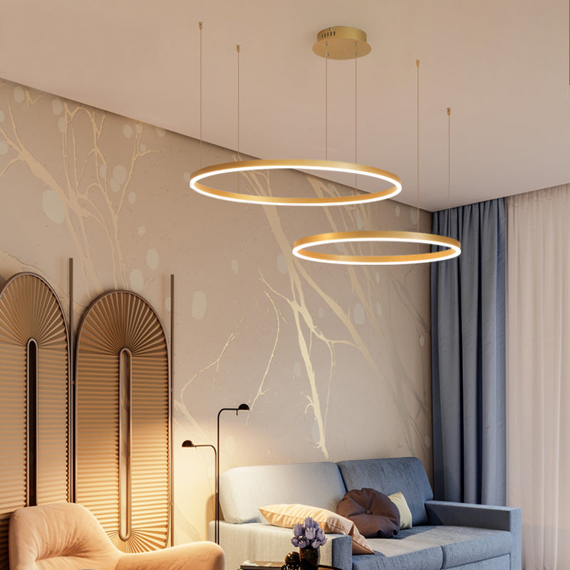 Moderne zwarte kroonluchter van metaal voor woonkamer en slaapkamer, elegante cirkelvormige hanglamp. 2