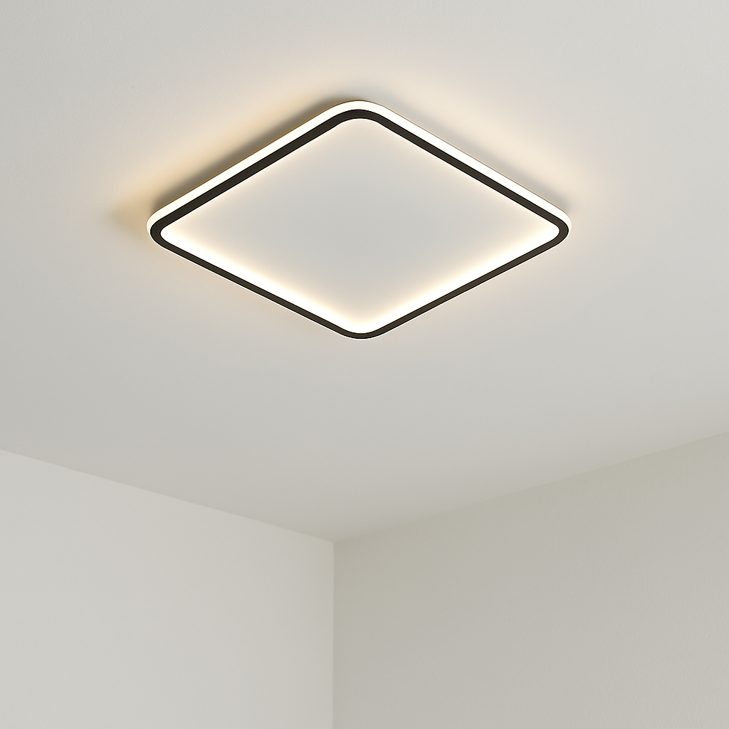 Scandinavische vierkante plafondlamp met LED verlichting in modern design voor woonkamer en slaapkamer 3